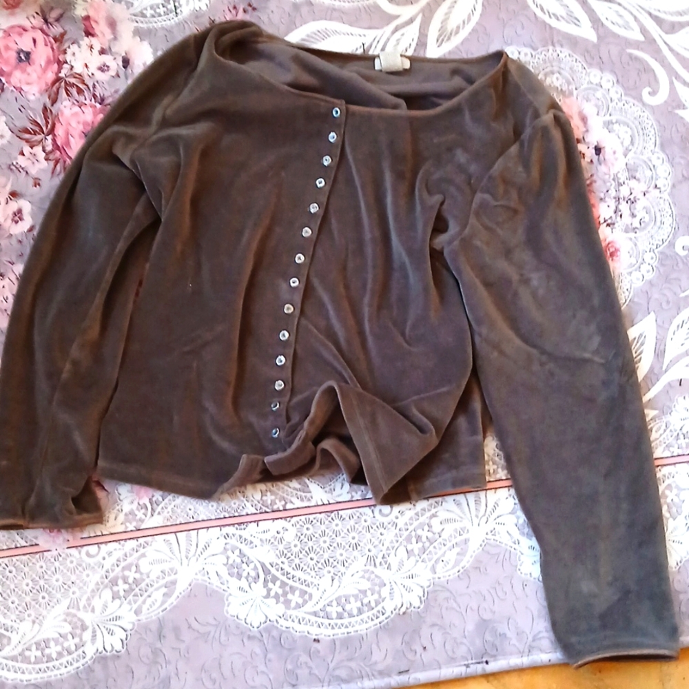 J. Jill velour button up shirt